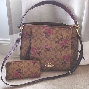 Coach Bundle! Marlon Hobo Bag w Wallet!!! Signature C Victorian Floral